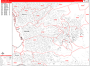Chula Vista  Wall Map Red Line Style